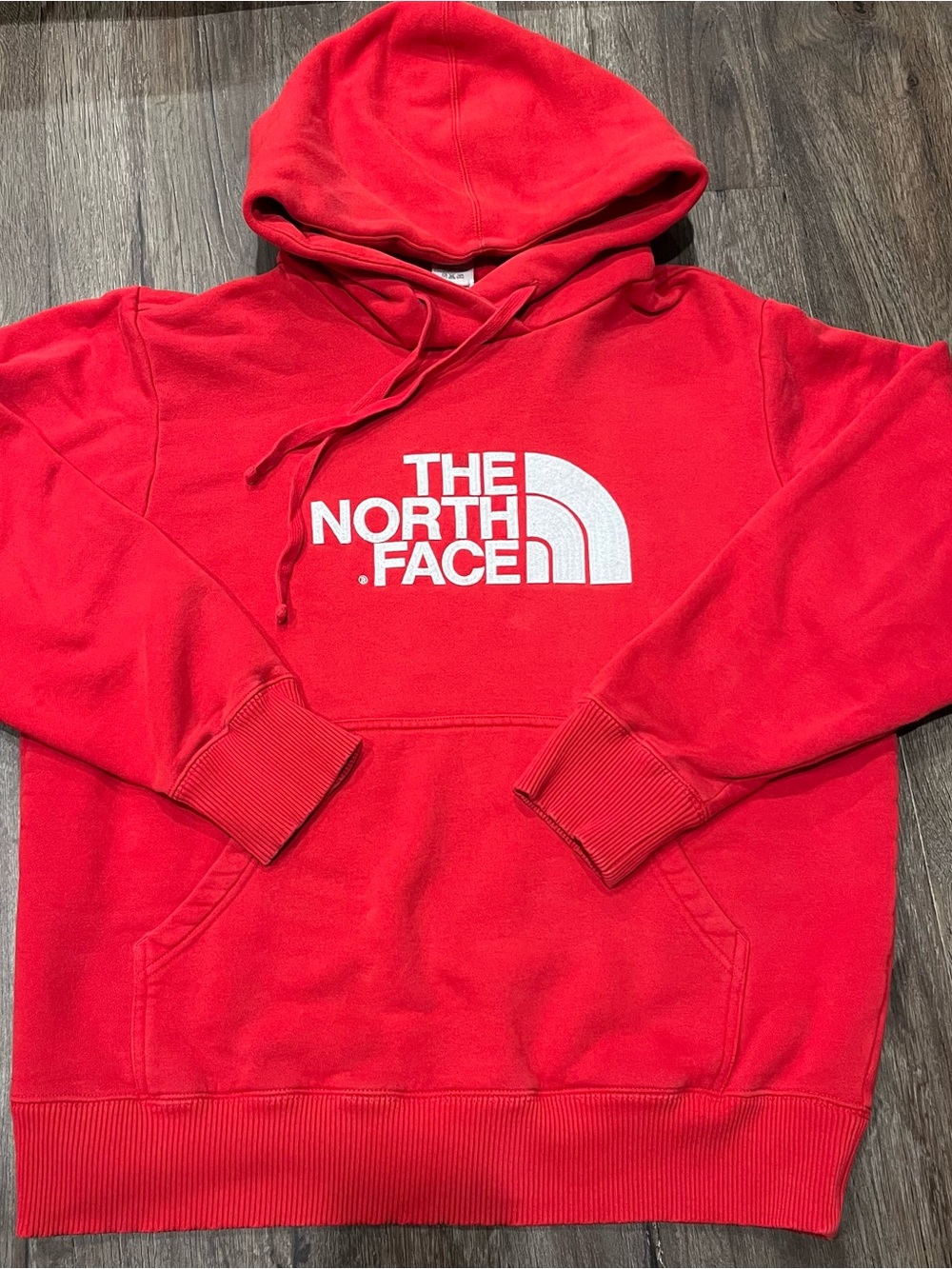 The North Face Men’s Red Hoodie with White Logo